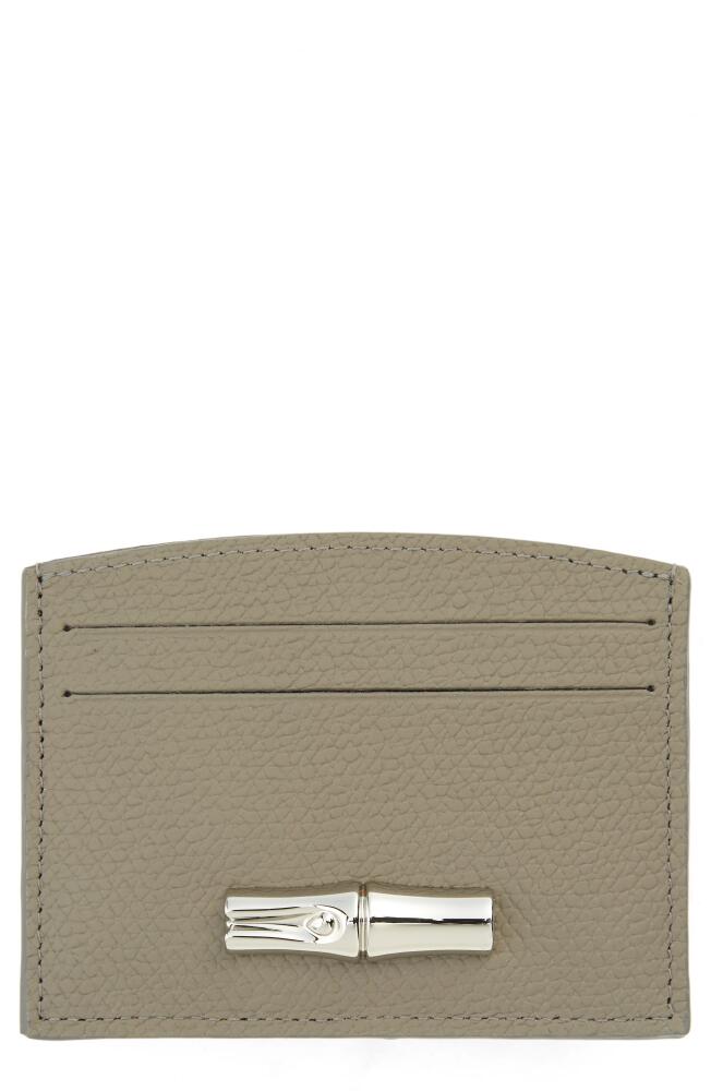 Longchamp Roseau 4-Slot Leather Card Case in Turtledove Cover