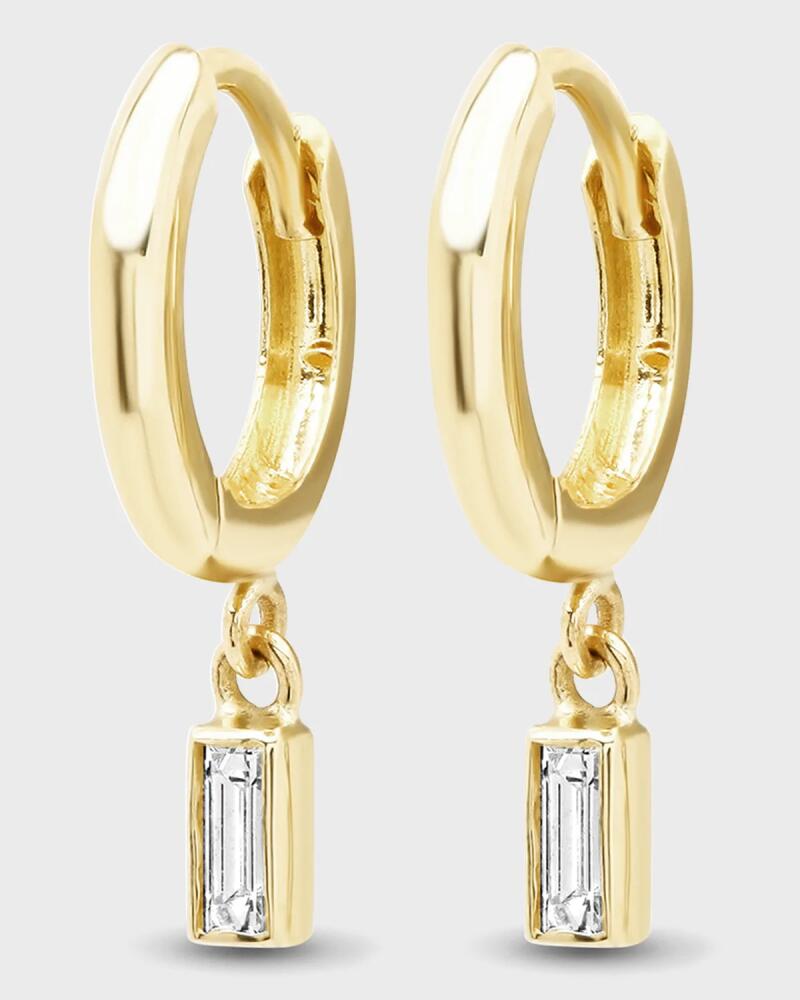 Jennifer Meyer Huggie Mini Diamond Baguette Drop Earrings Cover