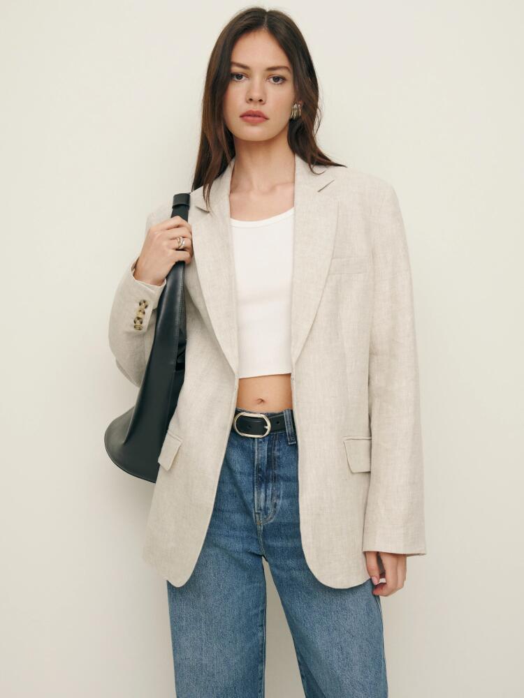 Reformation Drew Oversized Linen Blazer Cover