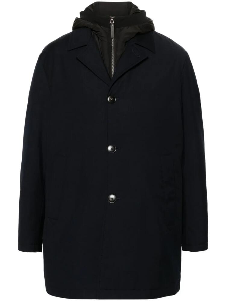 Canali layered single-breasted coat - Blue Cover