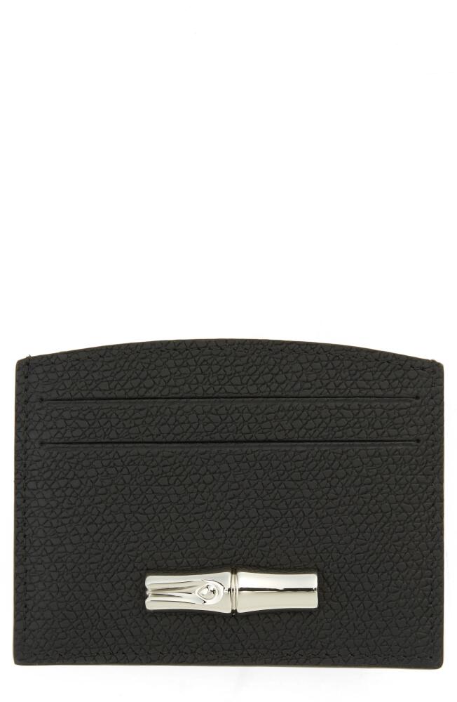 Longchamp Roseau 4-Slot Leather Card Case in Black Cover