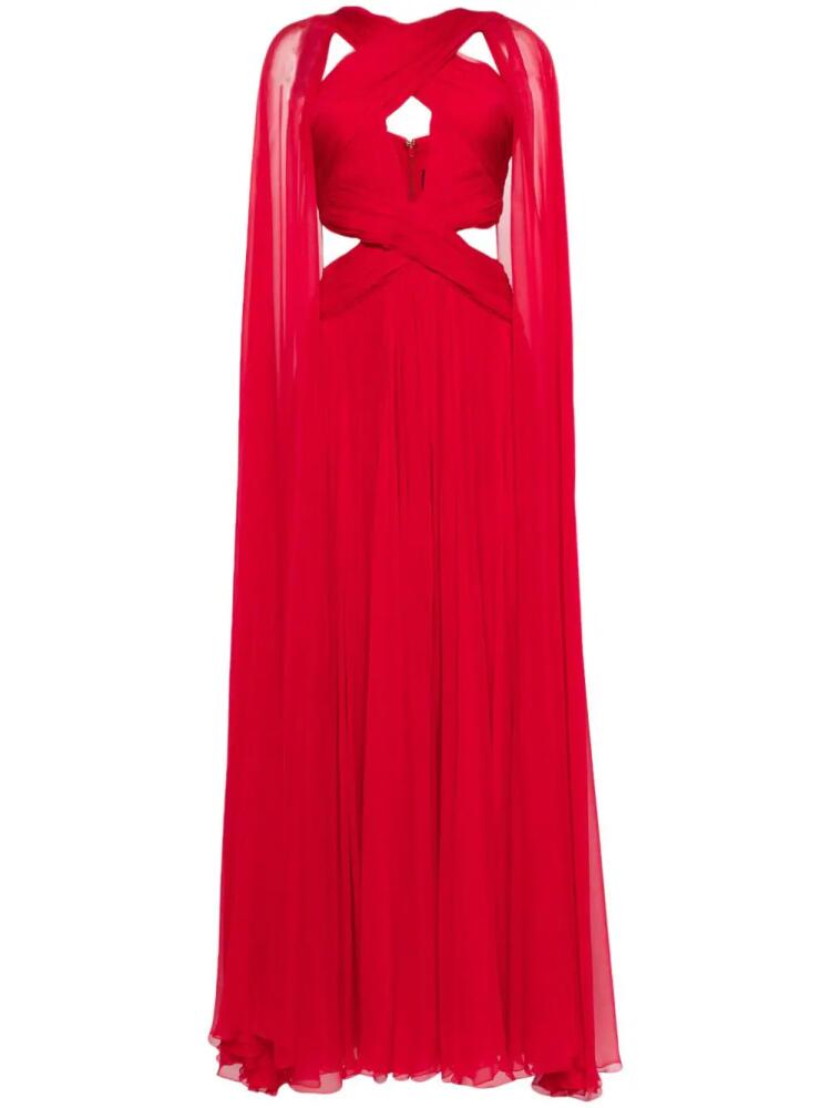 Zuhair Murad silk-chiffon cape gown - Red Cover