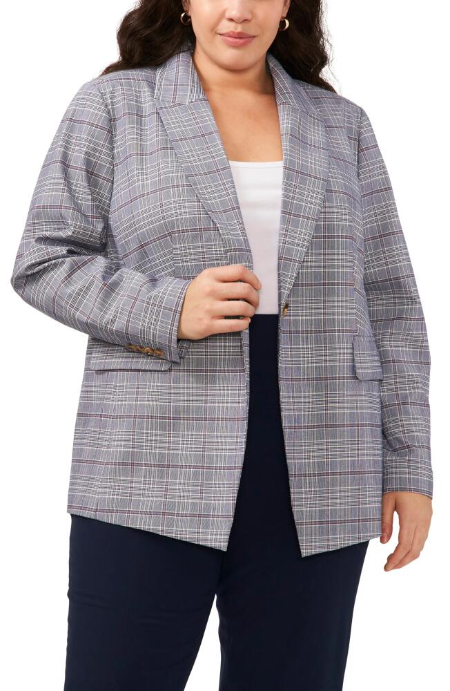 halogen(r) Plaid Notch Lapel Blazer in Classic Navy Cover