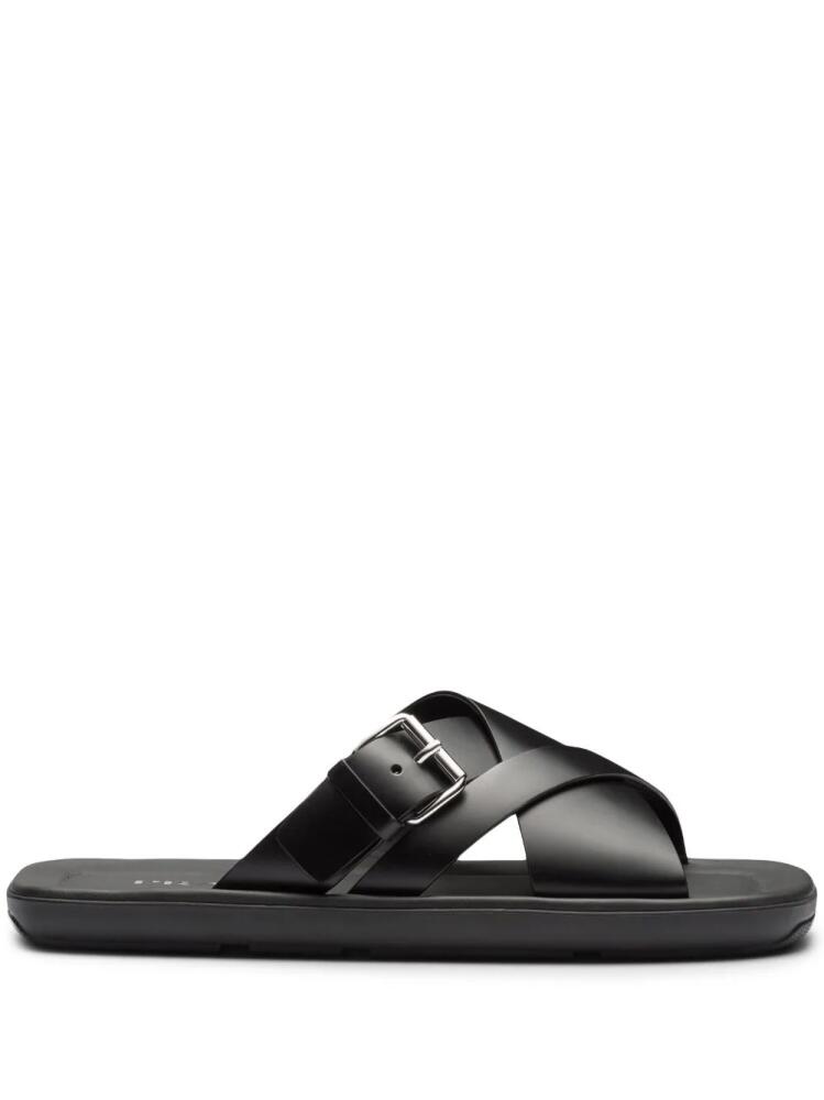 Prada brushed double crisscross sandals - Black Cover