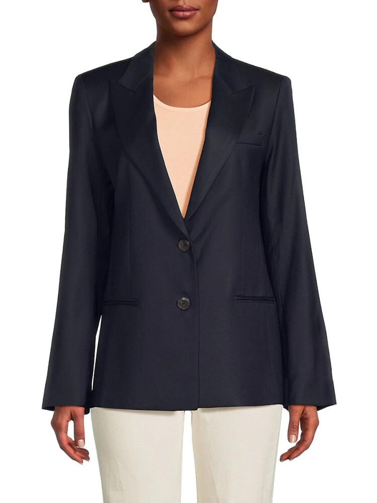 TWP Women's Husband Peak Lapel Virgin Wool Blend Blazer - Midnight Cover