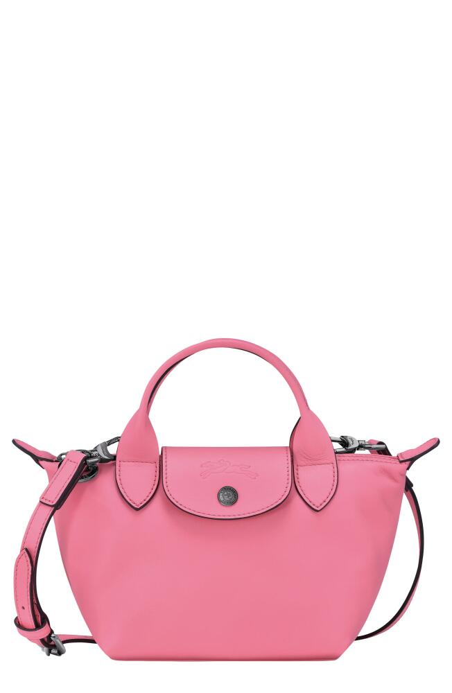 Longchamp Extra Small Le Pliage Xtra Leather Crossbody Bag in Pink Cover