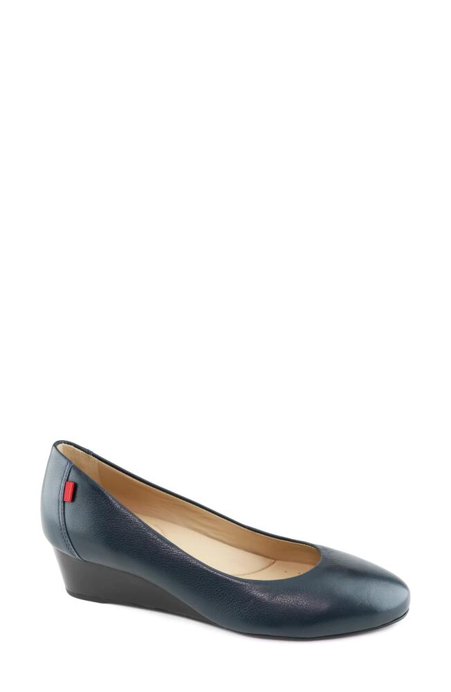 Marc Joseph New York Prospect Wedge Pump in Navy Napa Soft Cover