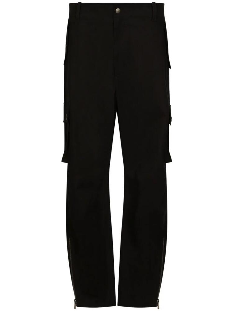 Dolce & Gabbana DGVIB3 straight-leg cotton cargo trousers - Black Cover