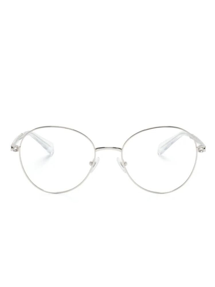 Swarovski crystal-embellished round-frame glasses - Silver Cover