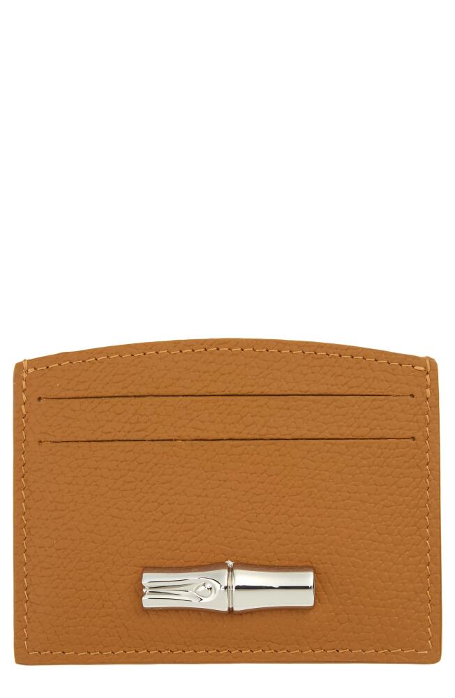 Longchamp Roseau 4-Slot Leather Card Case in Natural Cover