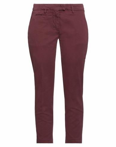 Dondup Woman Pants Burgundy Cotton, Elastane Cover