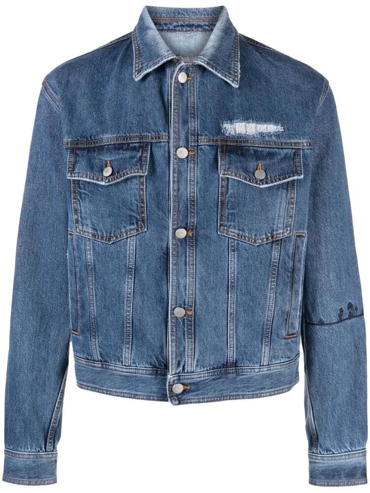 Nick Fouquet embroidered-detail denim jacket - Blue Cover