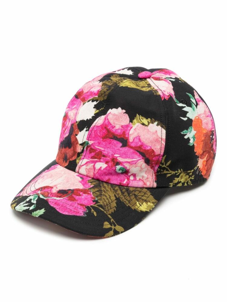 ERDEM floral-print cotton cap - Black Cover