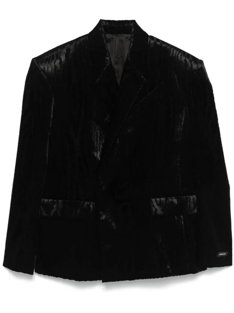 Mugler moiré velvet blazer - Black Cover