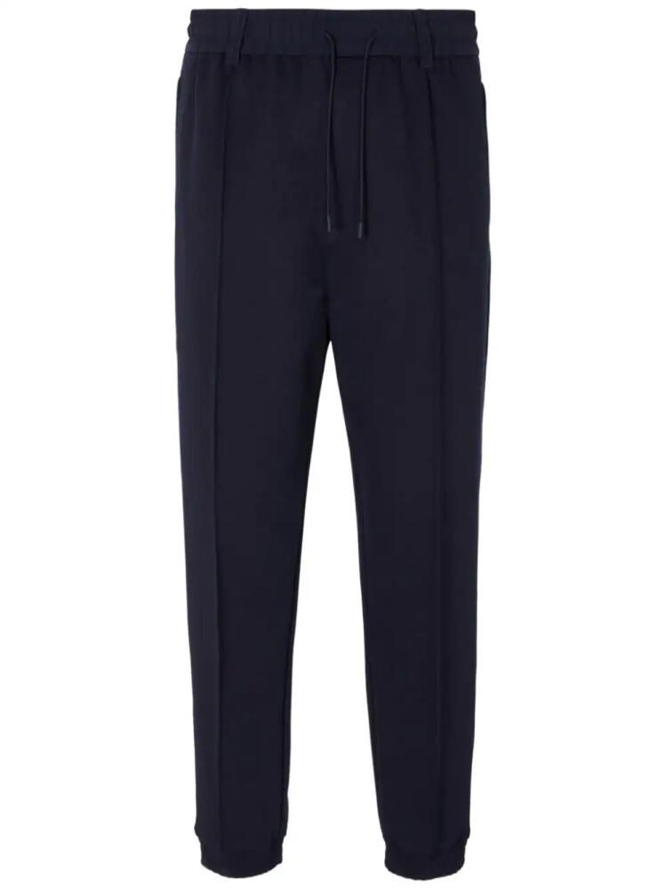 Emporio Armani tapered-leg jersey track pants - Blue Cover