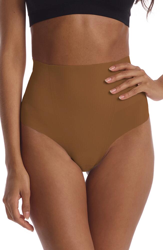 Commando Zone Smoothing High Waist Thong in Caramel Cover