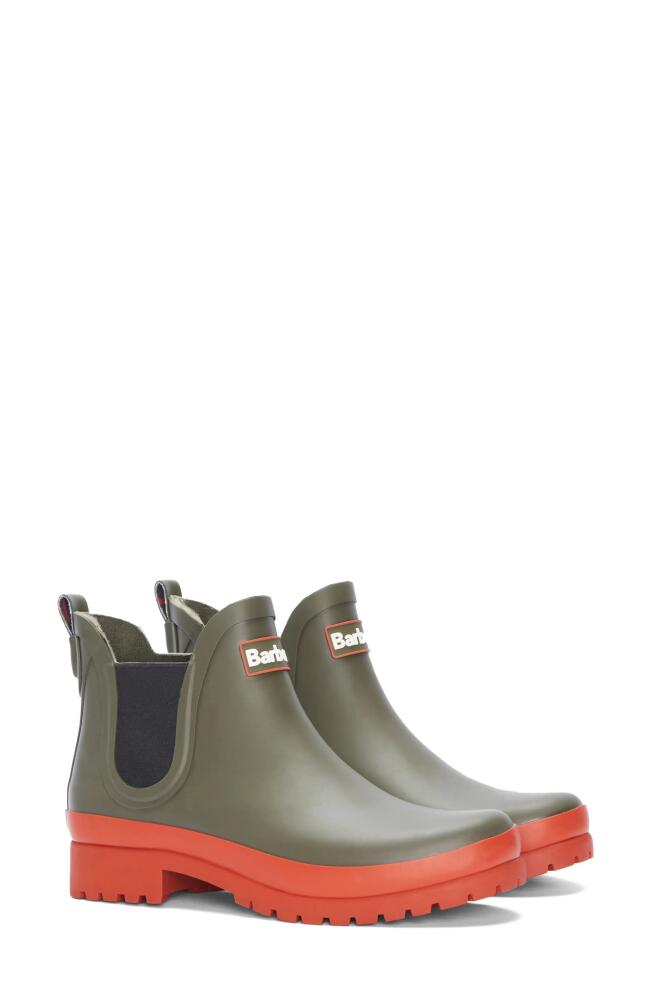 Barbour Mallow Wellington Chelsea Boot in Olive/Spiced Pumpkin Cover