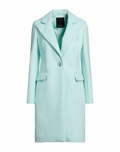 Yes London Woman Coat Turquoise Polyester, Viscose Cover