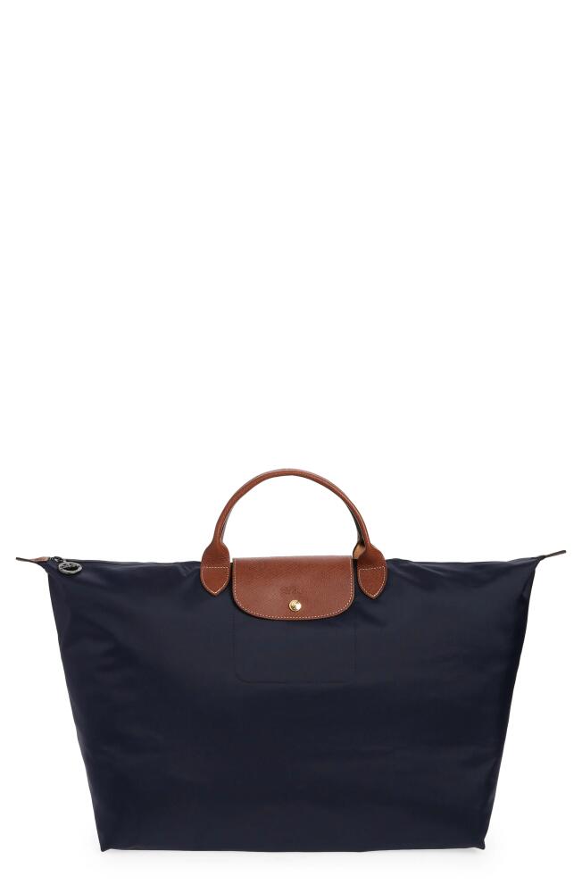 Longchamp 'Le Pliage' Overnighter in Marine Cover