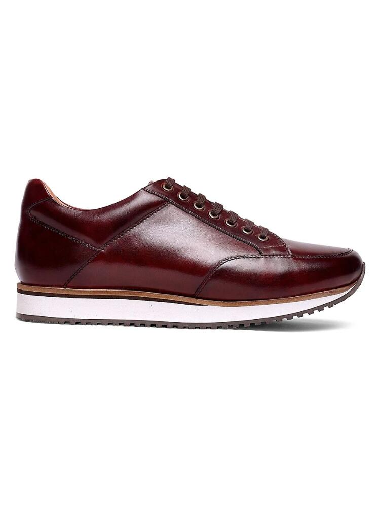 Anthony Veer Men's Barack Court Leather Sneakers - Burgundy Cover