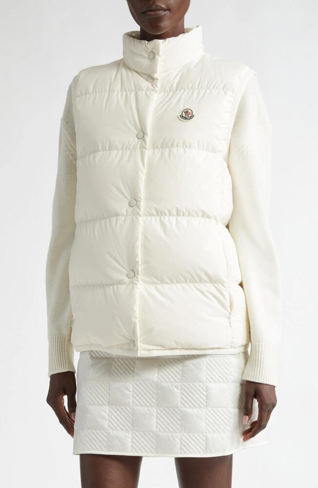 Moncler Logo Embroidered Wool & Cashmere Sweater in Gardenia Cover