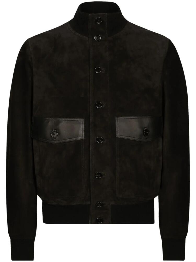 Dolce & Gabbana leather bomber jacket - Black Cover