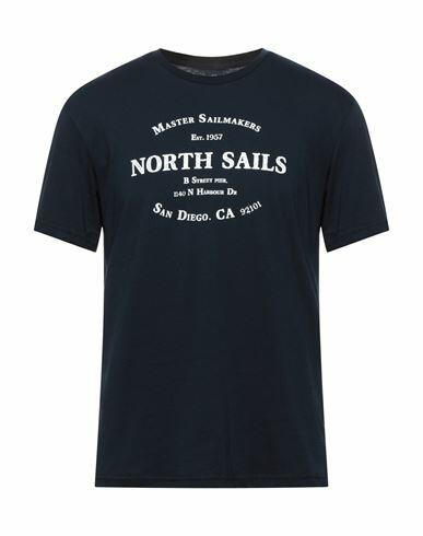 North Sails Man T-shirt Midnight blue Cotton, Polyester Cover