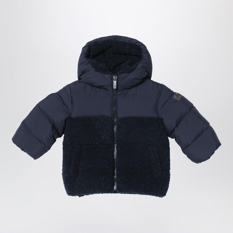 Il Gufo Navy blue nylon and curly down jacket Cover