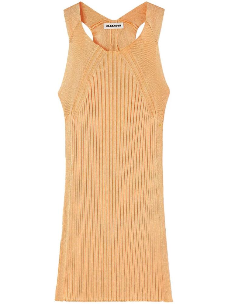 Jil Sander ribbed-knit sleeveless blouse - Orange Cover