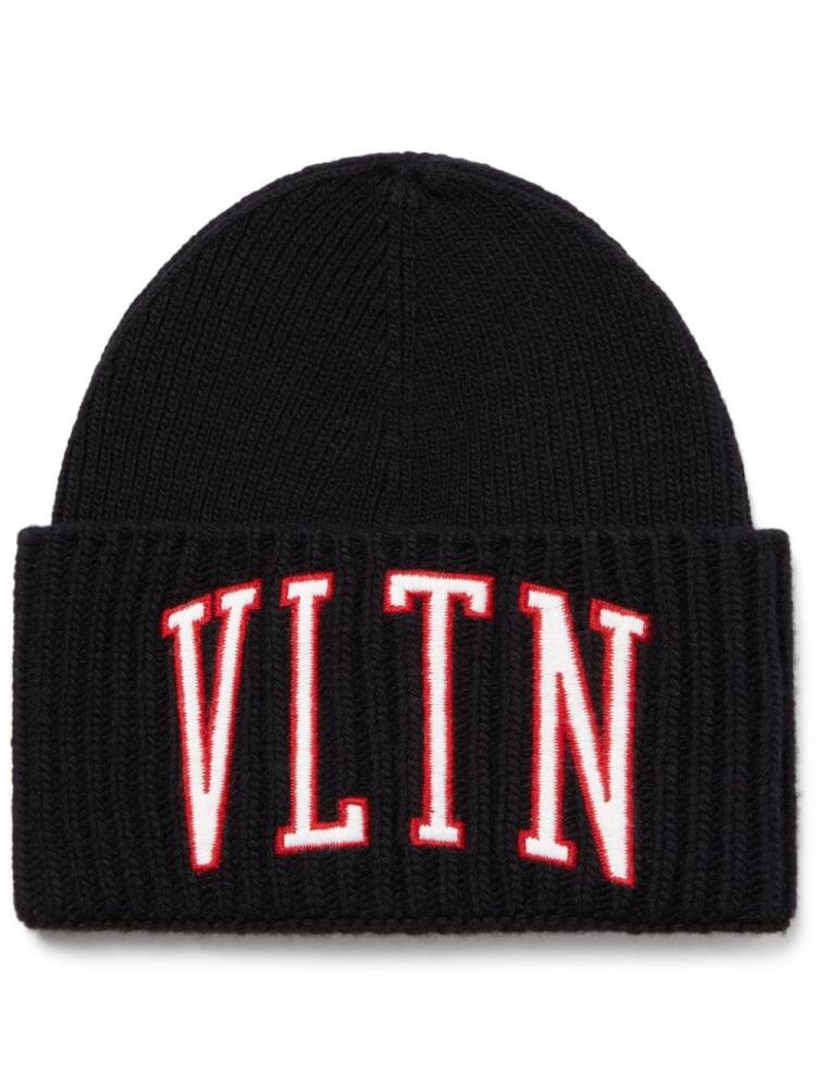 Valentino Garavani VLTN chunky-knit beanie - Black Cover