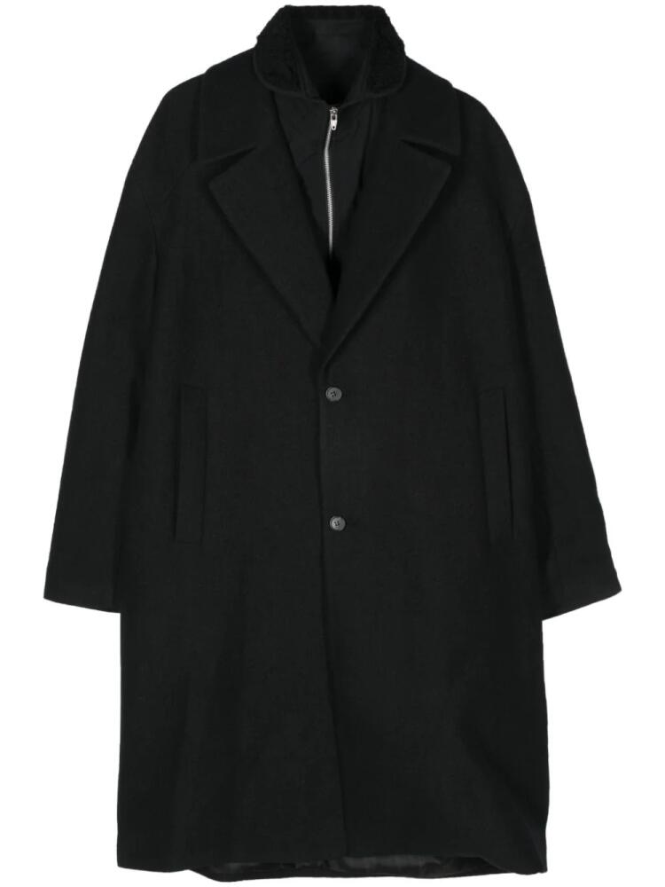 Juun.J layered single-breasted coat - Black Cover