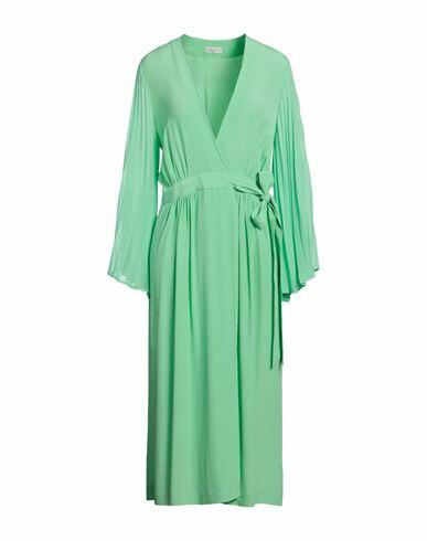 Dries Van Noten Woman Midi dress Green Viscose, Polyester, Silk Cover