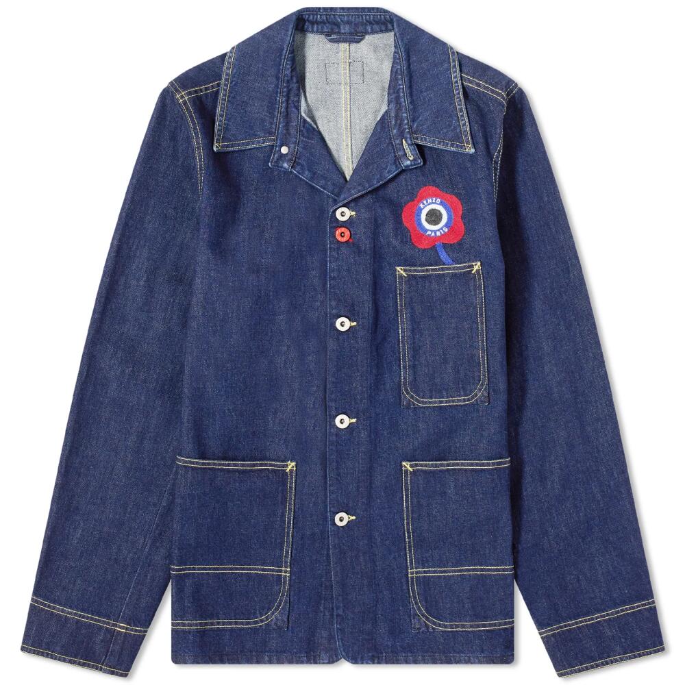 Kenzo Paris Men's Kenzo Target Workwear Jacket in Rinse Blue Denim Cover