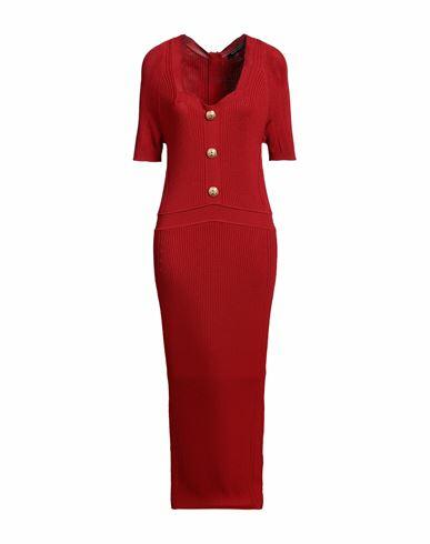 Balmain Woman Midi dress Red Viscose, Polyamide Cover