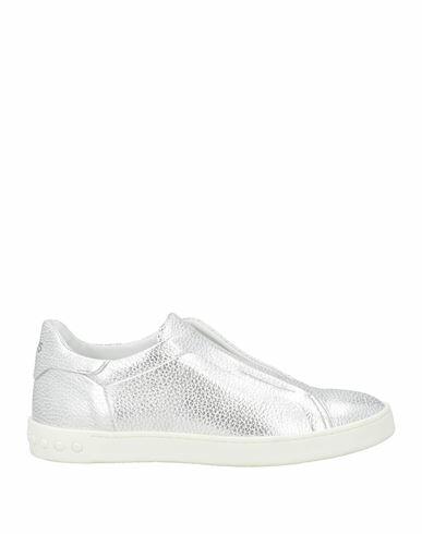 Tod's Woman Sneakers Silver Leather Cover