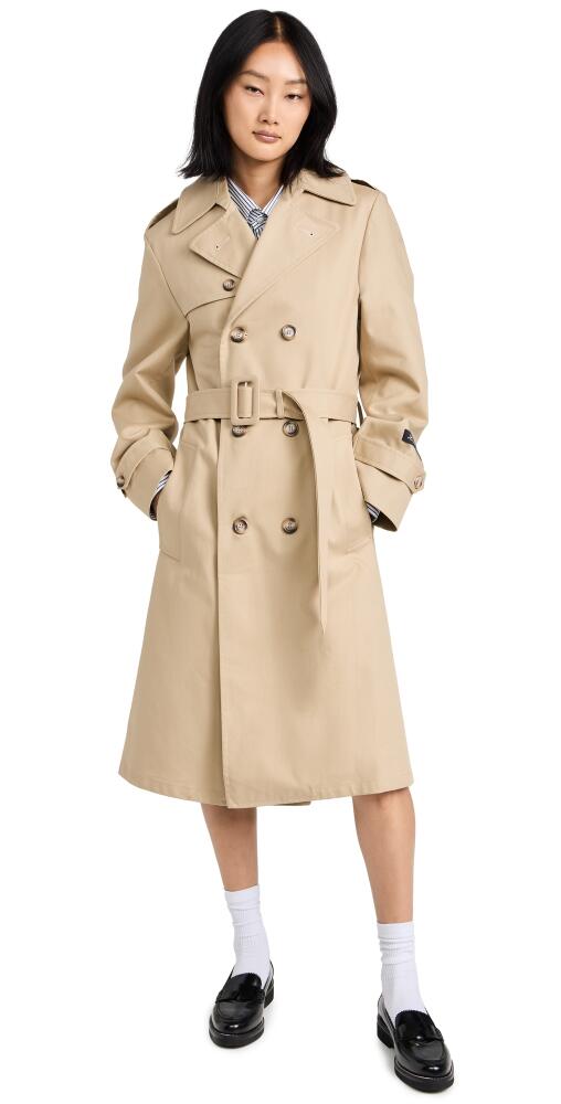 HOMMEGIRLS Classic Khaki Trench Coat Khaki Cover