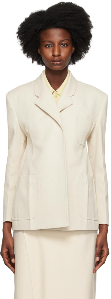 Recto Beige Waist Up Hourglass Blazer Cover