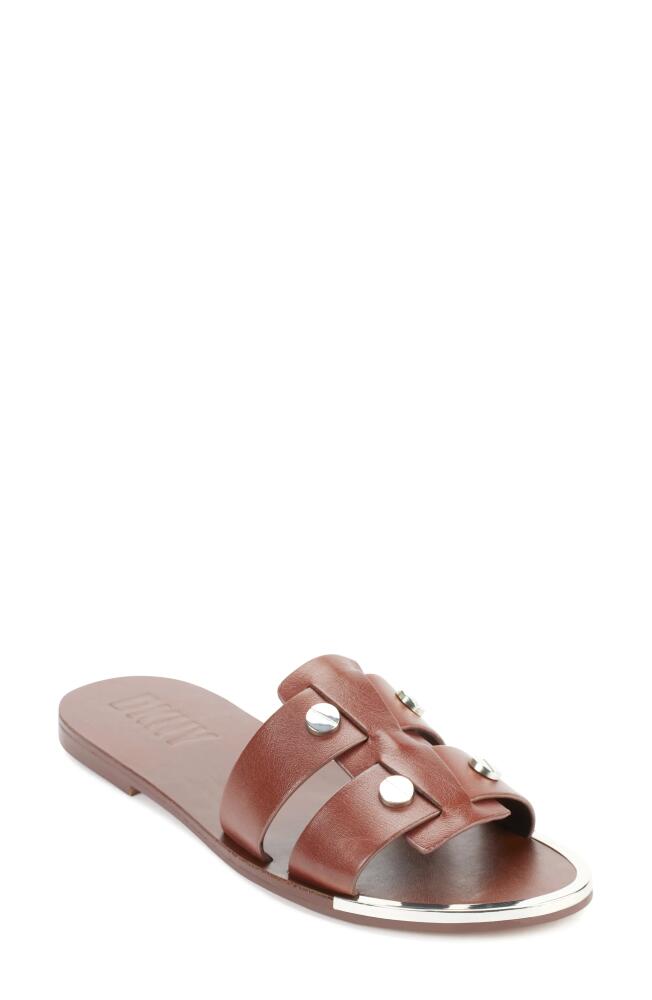 DKNY Glynn Studded Slide Sandal in Saddle Cover