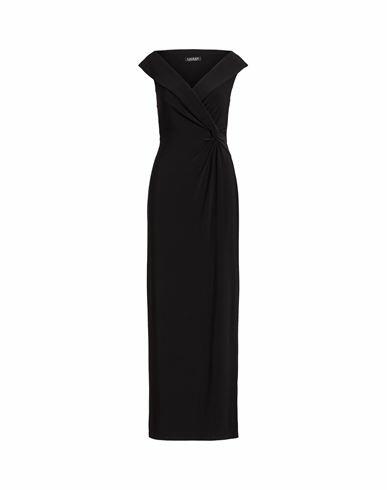 Lauren Ralph Lauren Jersey Off-the-shoulder Gown Woman Maxi dress Black Polyester, Elastane Cover