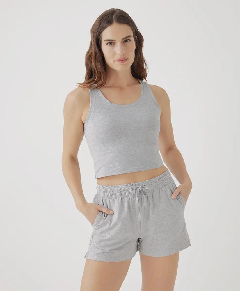 Pact Organic Cotton Cool Stretch Fitted Lounge Tank in Heather Grey Cover