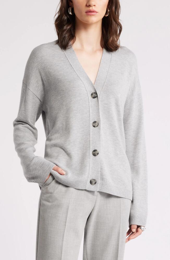 Nordstrom Button Front Cardigan in Grey Heather Cover