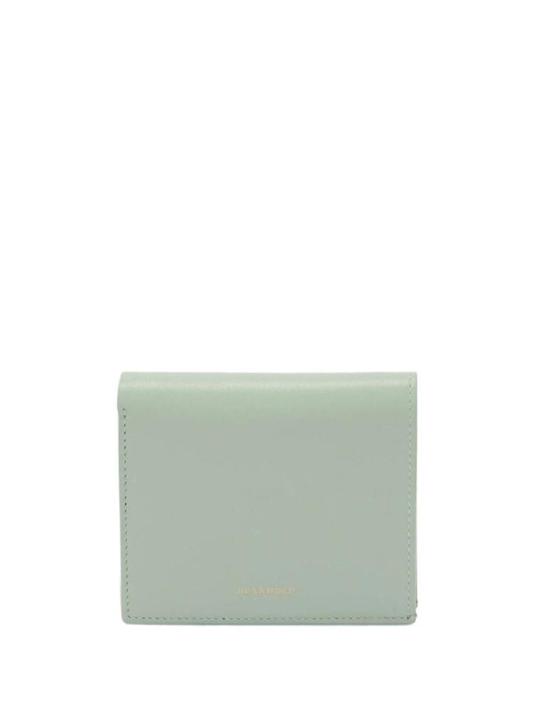 Jil Sander logo-debossed leather wallet - Green Cover