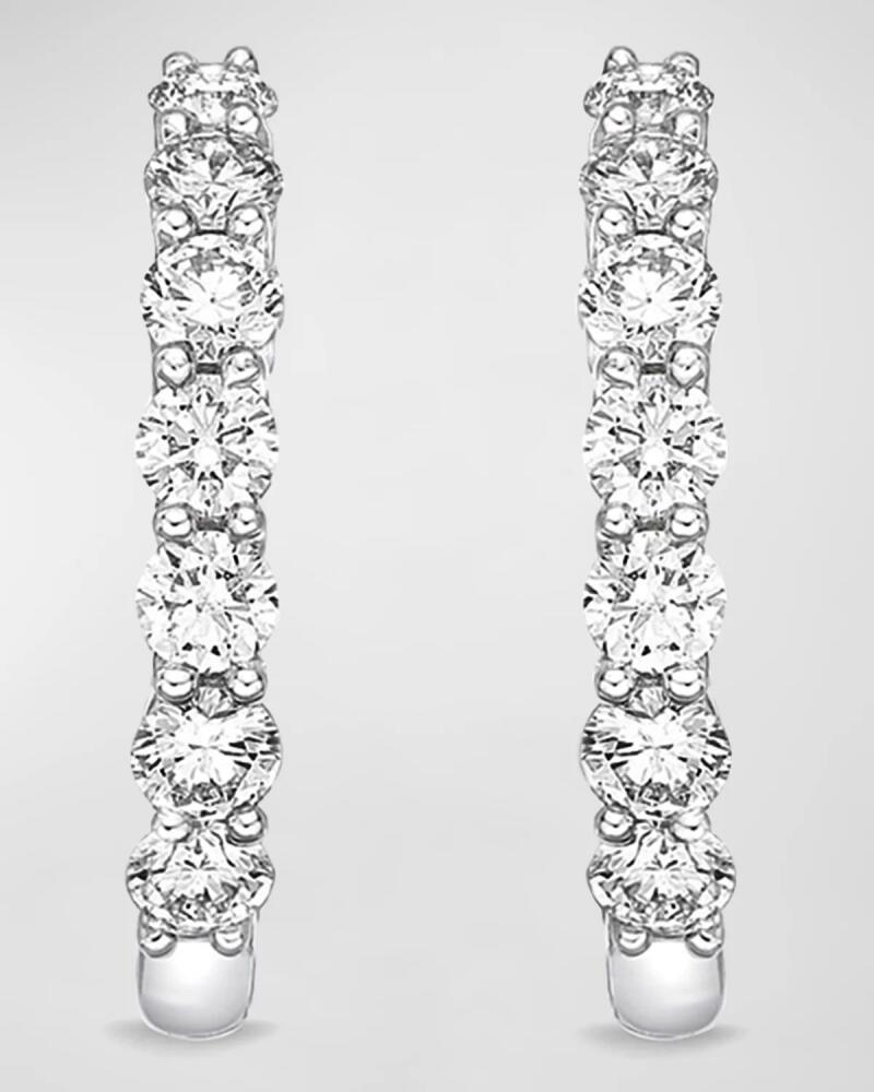 Memoire 18k White Gold Tiny Diamond Huggie Hoop Earrings, 0.51tcw Cover