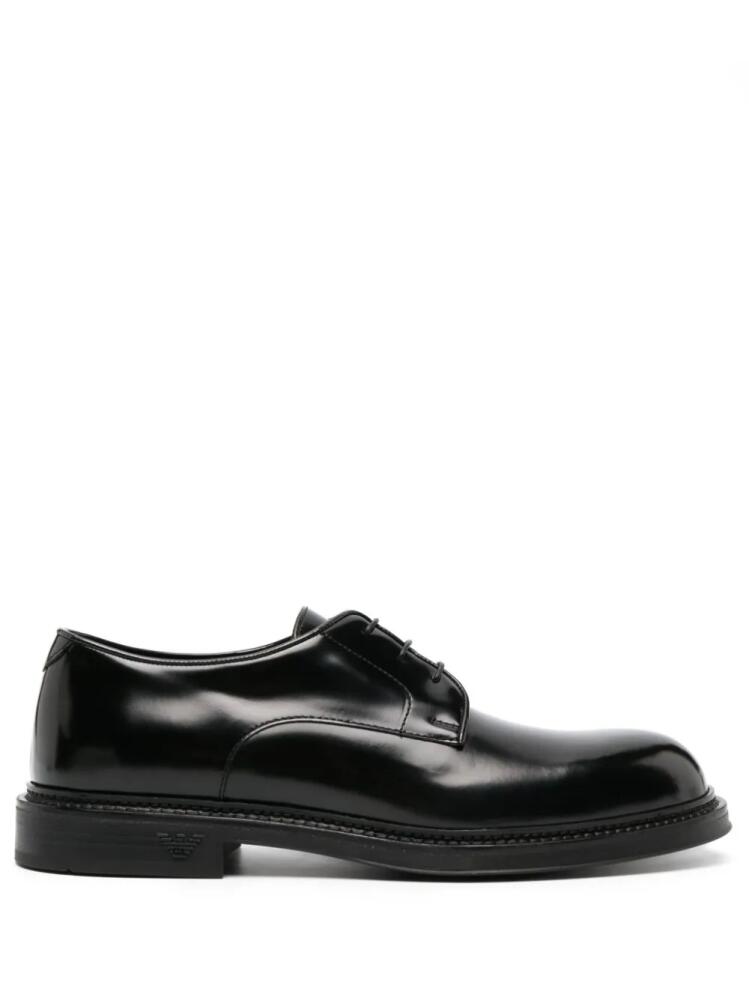 Emporio Armani panelled 35mm lace-up derby shoes - Black Cover