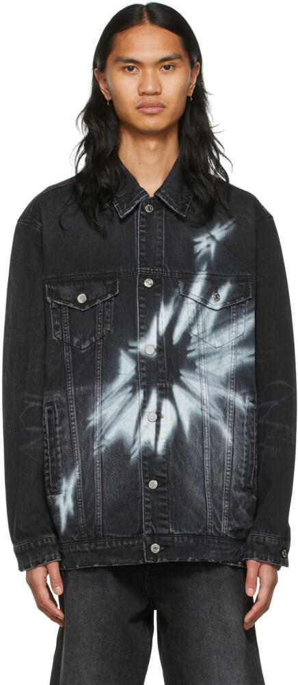 We11done Black Graphic Denim Jacket Cover