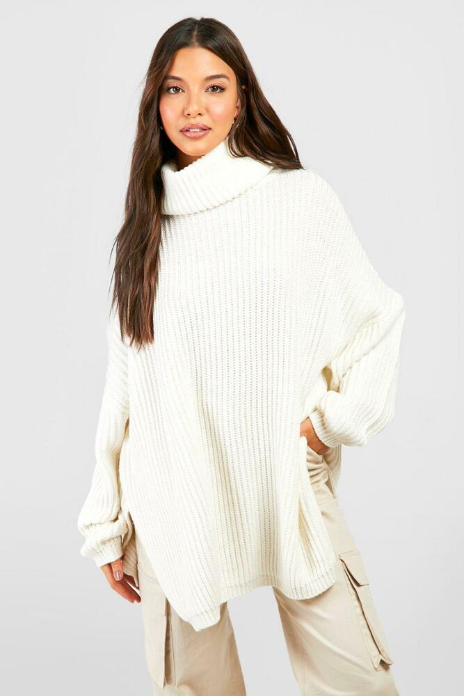 boohoo Womens Chunky Oversized Boyfriend Sweater - White Cover