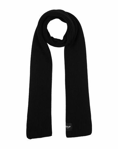 Dondup Man Scarf Black Wool, Acrylic Cover