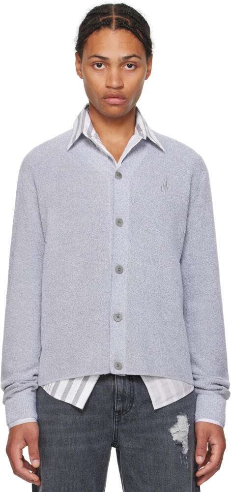 JW Anderson Gray Embroidered-Logo Cardigan Cover