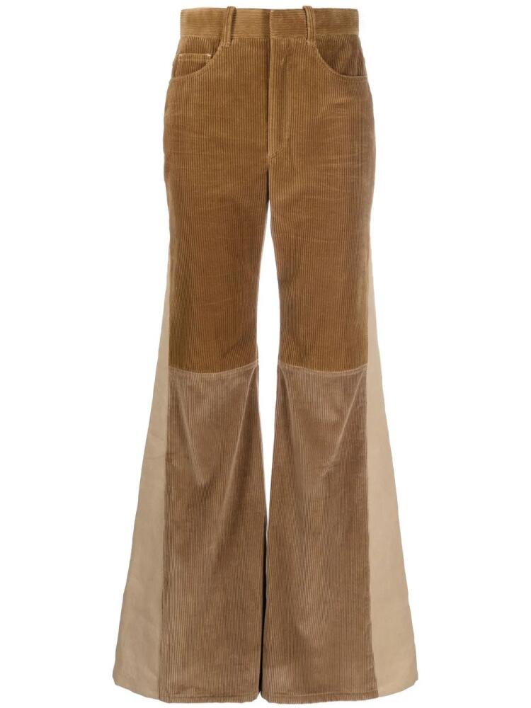 Chloé corduroy panelled flared trousers - Brown Cover