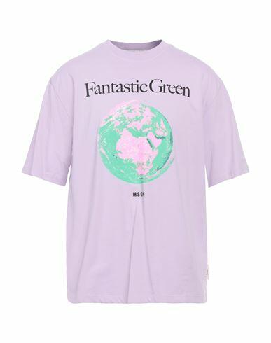 Msgm Man T-shirt Light purple Organic cotton Cover